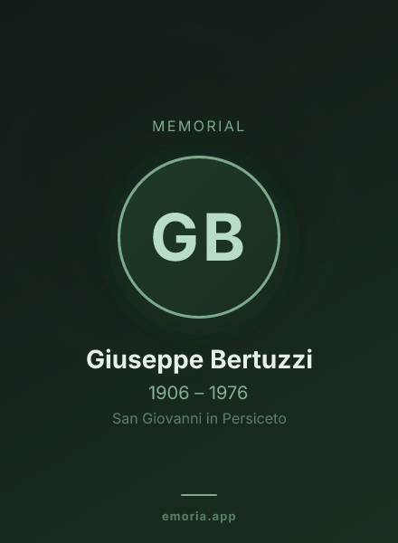 Memorial portrait of Giuseppe Bertuzzi