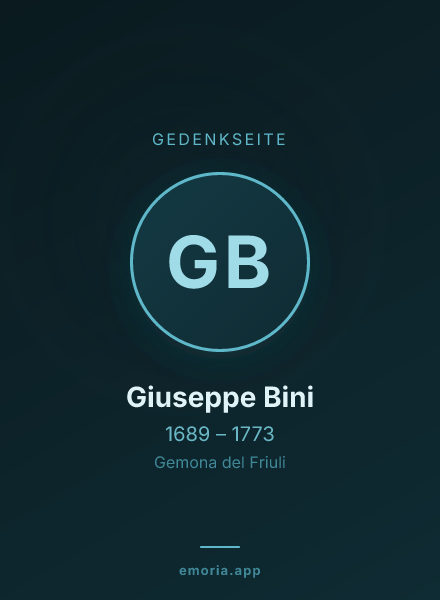 Gedenkportrait von Giuseppe Bini