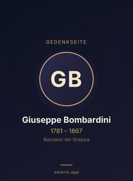 Gedenkportrait von Giuseppe Bombardini