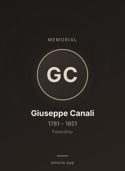 Memorial portrait of Giuseppe Canali