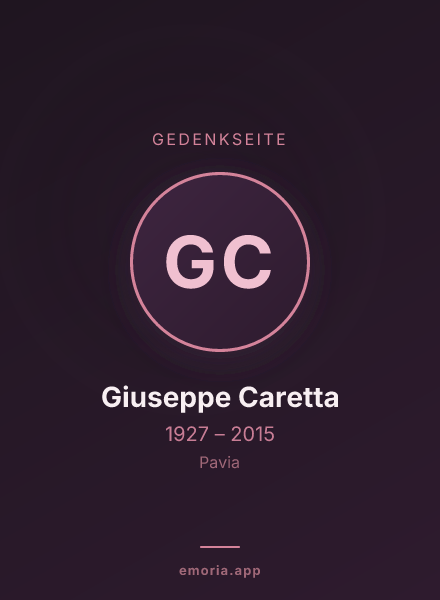 Gedenkportrait von Giuseppe Caretta