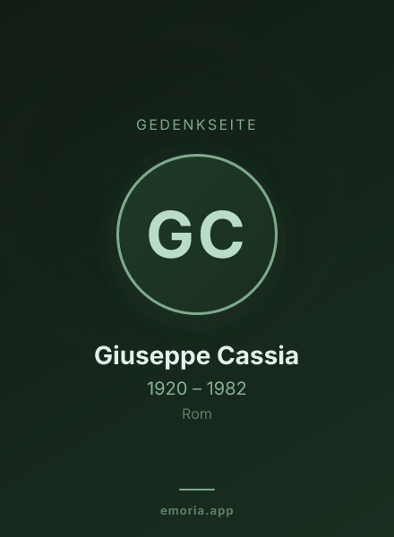 Gedenkportrait von Giuseppe Cassia