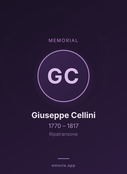 Memorial portrait of Giuseppe Cellini