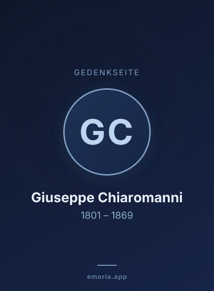 Gedenkportrait von Giuseppe Chiaromanni