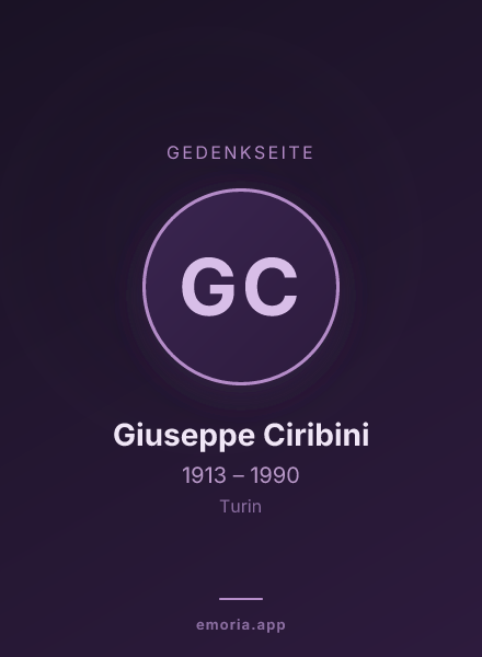 Gedenkportrait von Giuseppe Ciribini