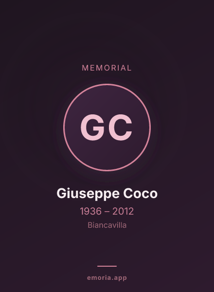 Memorial portrait of Giuseppe Coco