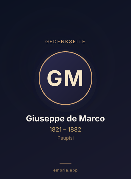 Gedenkportrait von Giuseppe de Marco
