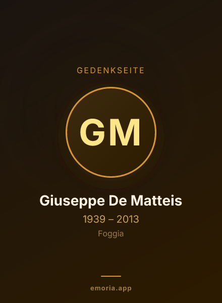 Gedenkportrait von Giuseppe De Matteis