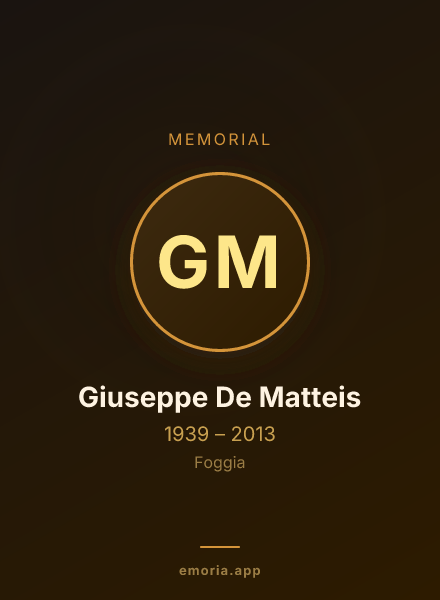 Memorial portrait of Giuseppe De Matteis