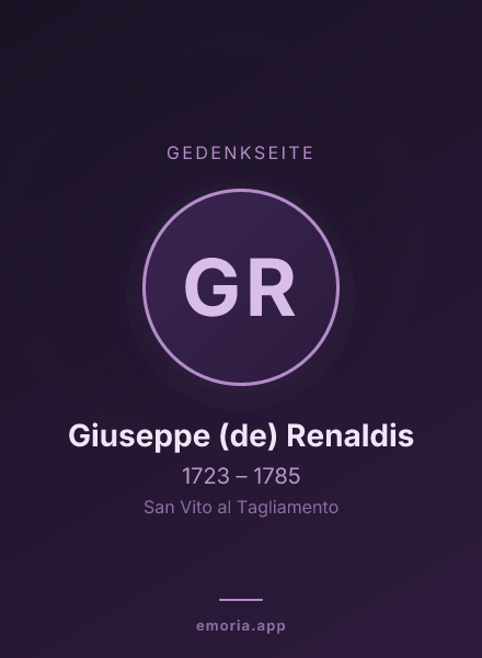 Gedenkportrait von Giuseppe (de) Renaldis