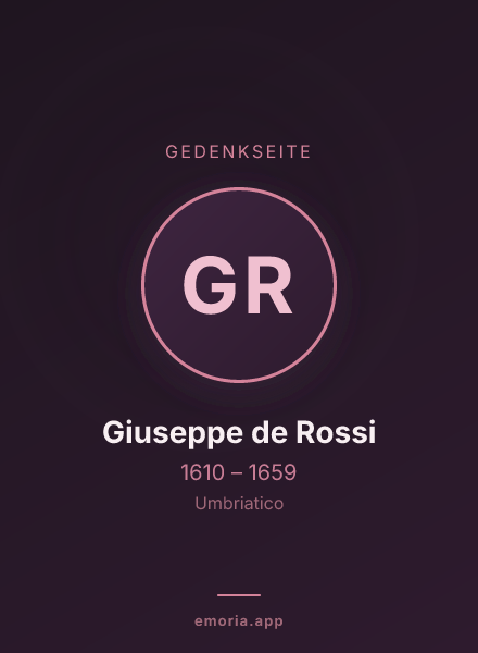 Gedenkportrait von Giuseppe de Rossi