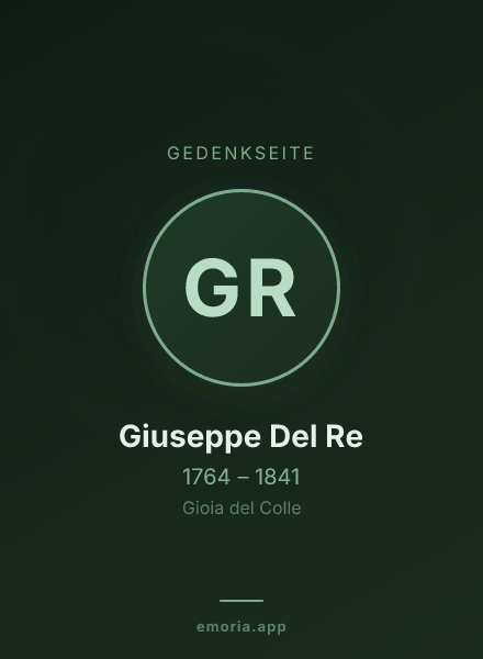 Gedenkportrait von Giuseppe Del Re