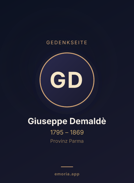 Gedenkportrait von Giuseppe Demaldè