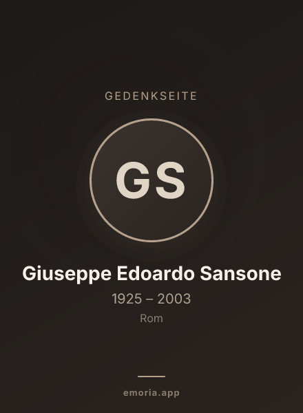 Gedenkportrait von Giuseppe Edoardo Sansone