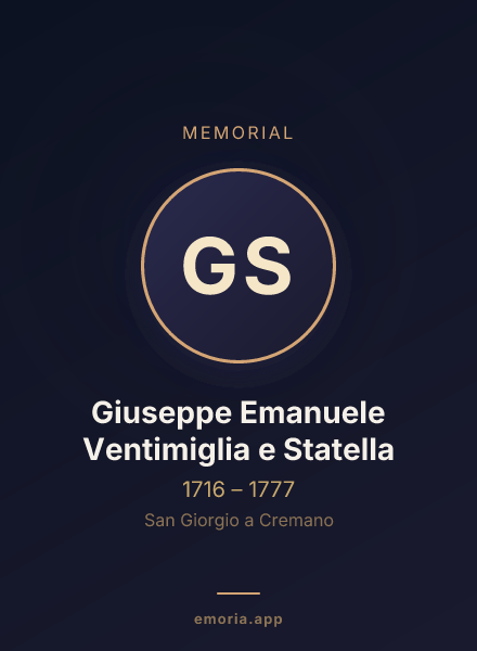 Memorial portrait of Giuseppe Emanuele Ventimiglia e Statella