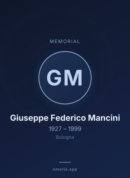 Memorial portrait of Giuseppe Federico Mancini