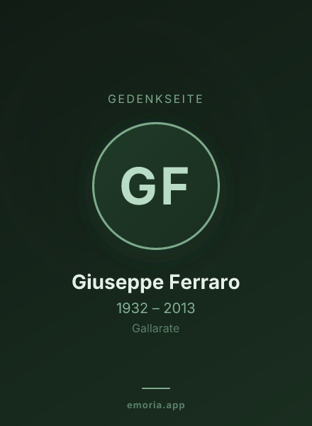 Gedenkportrait von Giuseppe Ferraro