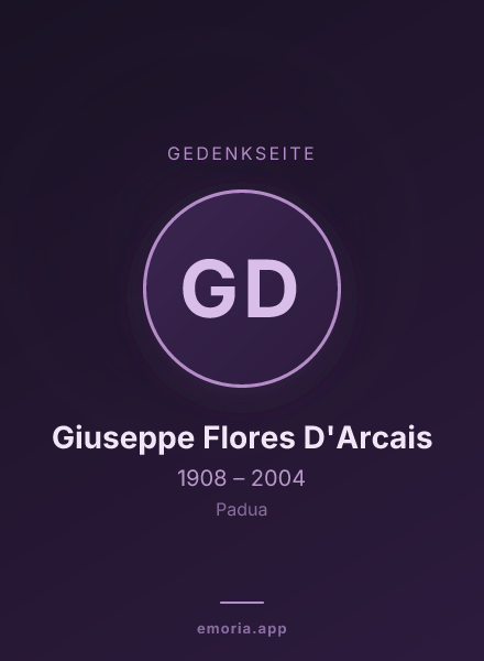 Gedenkportrait von Giuseppe Flores D'Arcais