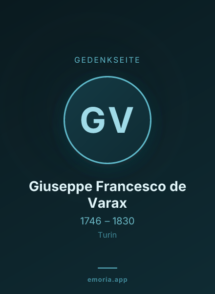 Gedenkportrait von Giuseppe Francesco de Varax