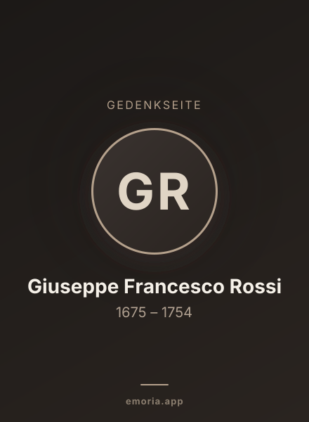Gedenkportrait von Giuseppe Francesco Rossi