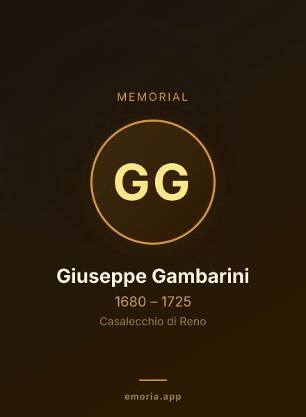 Memorial portrait of Giuseppe Gambarini