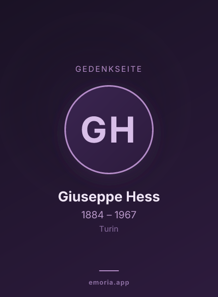 Gedenkportrait von Giuseppe Hess