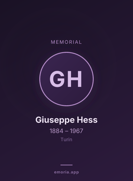 Memorial portrait of Giuseppe Hess