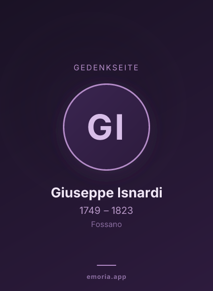Gedenkportrait von Giuseppe Isnardi