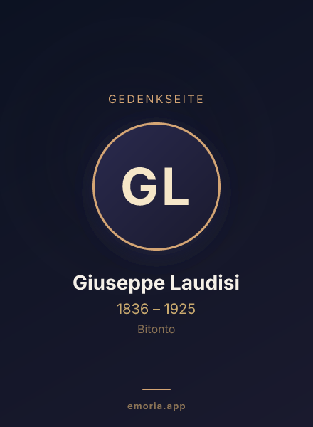 Gedenkportrait von Giuseppe Laudisi