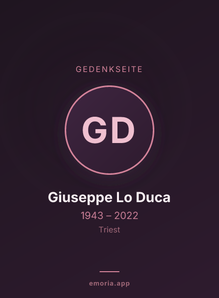 Gedenkportrait von Giuseppe Lo Duca