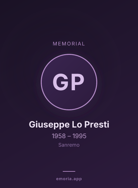 Memorial portrait of Giuseppe Lo Presti