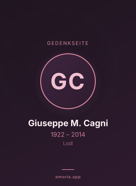 Gedenkportrait von Giuseppe M. Cagni