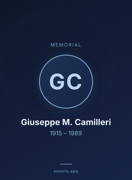 Memorial portrait of Giuseppe M. Camilleri