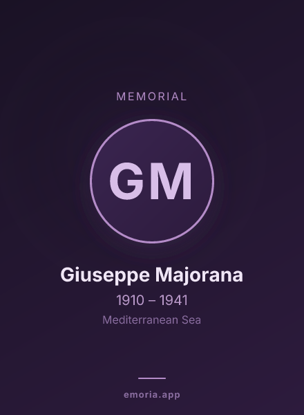 Memorial portrait of Giuseppe Majorana