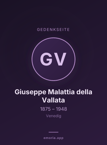 Gedenkportrait von Giuseppe Malattia della Vallata