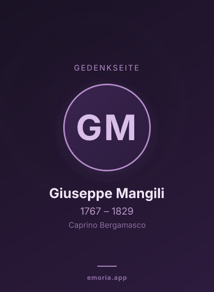 Gedenkportrait von Giuseppe Mangili