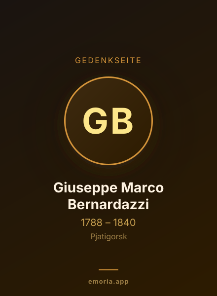 Gedenkportrait von Giuseppe Marco Bernardazzi