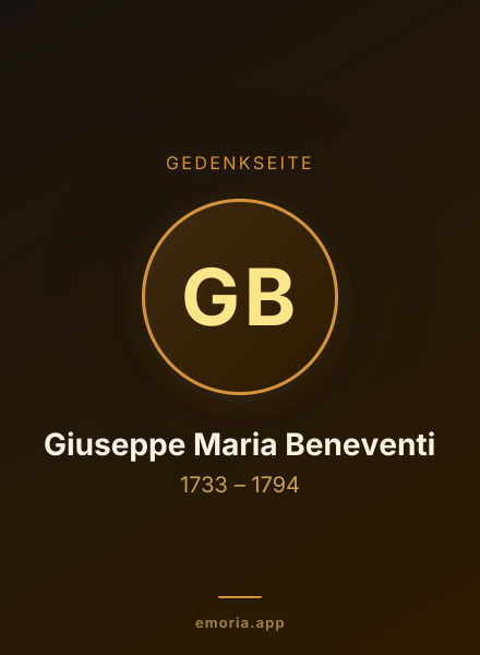 Gedenkportrait von Giuseppe Maria Beneventi