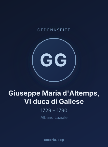 Gedenkportrait von Giuseppe Maria d'Altemps, VI duca di Gallese