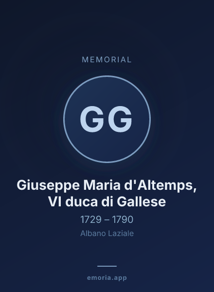 Memorial portrait of Giuseppe Maria d'Altemps, VI duca di Gallese