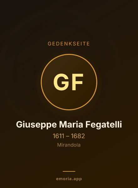Gedenkportrait von Giuseppe Maria Fegatelli