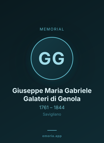 Memorial portrait of Giuseppe Maria Gabriele Galateri di Genola