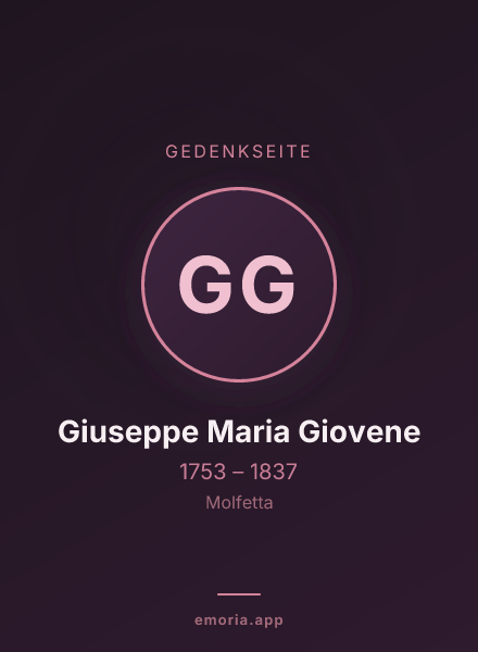 Gedenkportrait von Giuseppe Maria Giovene