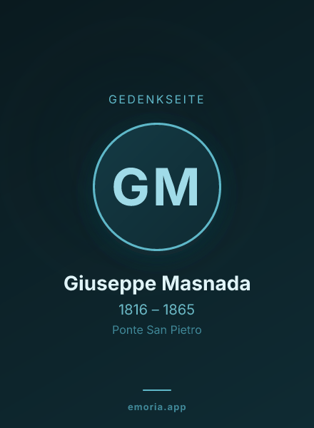 Gedenkportrait von Giuseppe Masnada