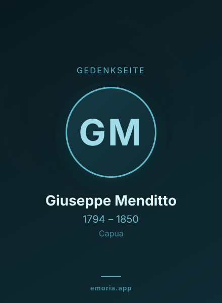 Gedenkportrait von Giuseppe Menditto