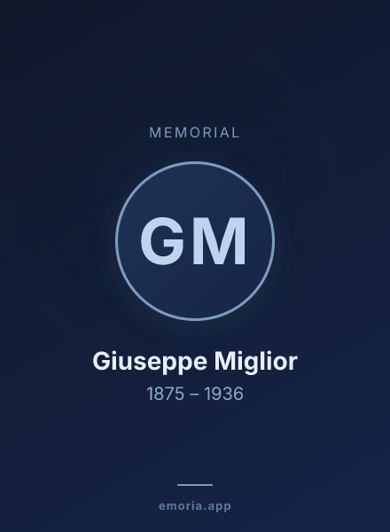 Memorial portrait of Giuseppe Miglior