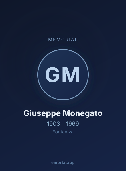 Memorial portrait of Giuseppe Monegato