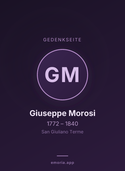 Gedenkportrait von Giuseppe Morosi