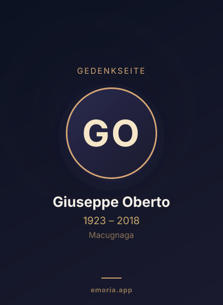 Gedenkportrait von Giuseppe Oberto