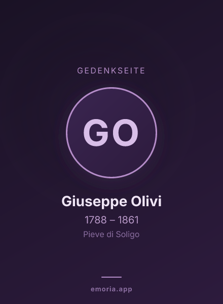 Gedenkportrait von Giuseppe Olivi